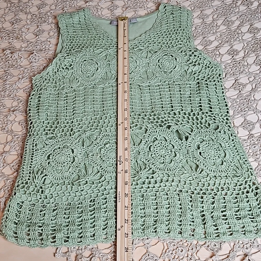 Vintage Croft & Barrow Crocheted Knit Tank Top - Picture 8 of 9